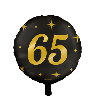Helium Ballon 65 jaar Classy  (45cm) gevuld met helium