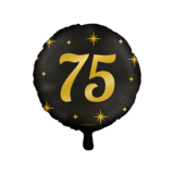 Helium Ballon 75 jaar Classy (45cm) gevuld met helium