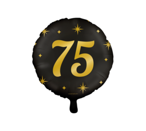 Helium Ballon 75 jaar Classy (45cm) gevuld met helium