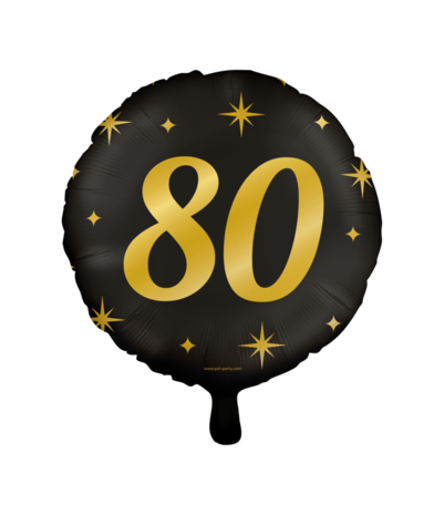 Helium Ballon 80 jaar Classy (45cm) gevuld met helium Helium Ballon 80 jaar Classy (45cm) gevuld met helium