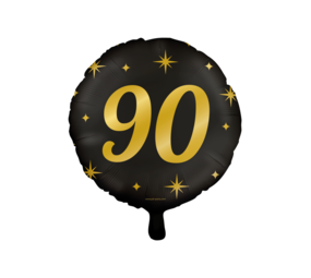 Ballon à l'hélium 90 ans Classy (45cm) rempli d'hélium