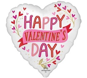 Anagram Folie ballon Happy Valentine's Day Hart 45cm  | gevuld met helium