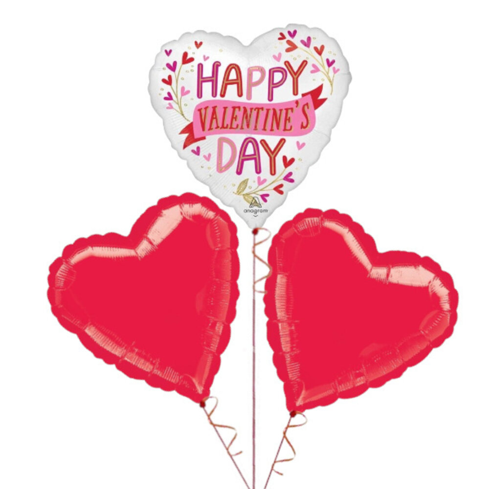 Boland Ballonboeket Happy Valentine's Day Hart | gevuld met helium Boland Ballonboeket Happy Valentine's Day Hart | gevuld met helium