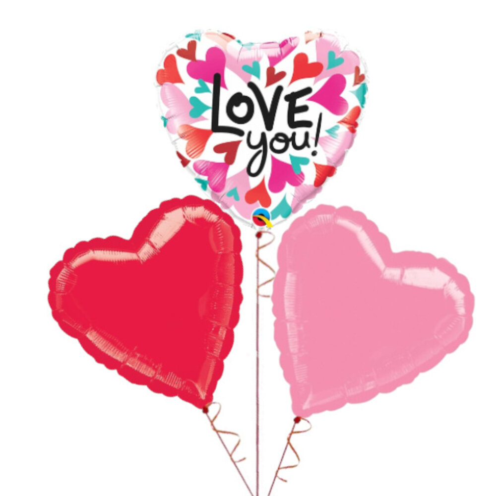 Boland Ballonboeket Love Hearts | gevuld met helium Boland Ballonboeket Love Hearts | gevuld met helium