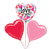 Boland Bouquet de ballons Coeurs d'Amour | rempli d'hélium Boland Bouquet de ballons Coeurs d'Amour | rempli d'hélium