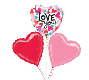Boland Ballonboeket Love Hearts | gevuld met helium Boland Ballonboeket Love Hearts | gevuld met helium