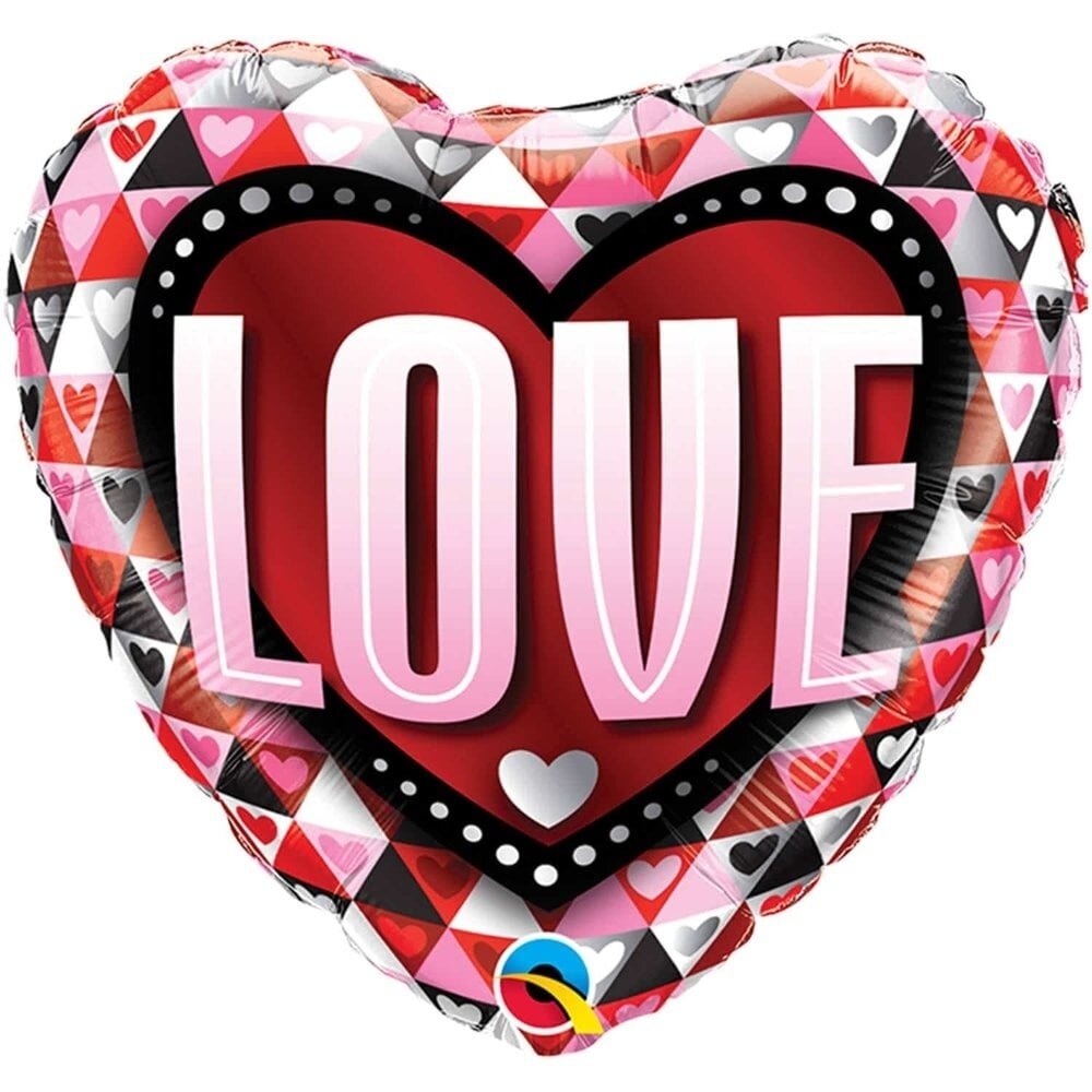 Qualatex Foil balloon Heart-shaped 'LOVE' (45cm) filled with helium Qualatex Foil balloon Heart-shaped 'LOVE' (45cm) filled with helium