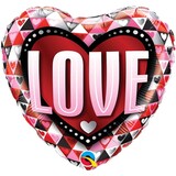 Qualatex Folie ballon Hartvormig 'LOVE' (45cm) gevuld met helium Qualatex Folie ballon Hartvormig 'LOVE' (45cm) gevuld met helium