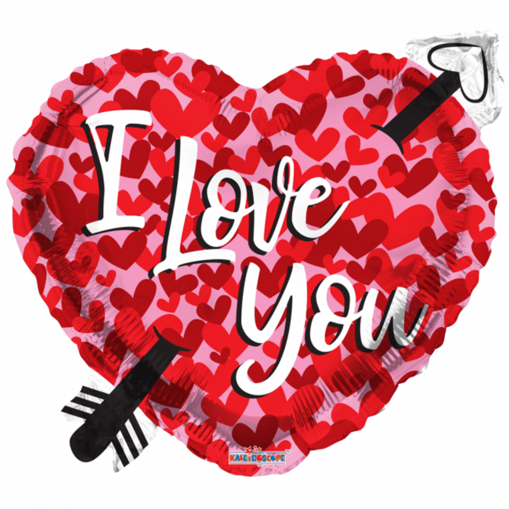 Heliumballon I love you mit Pfeil | 46 cm gefüllt mit Helium
