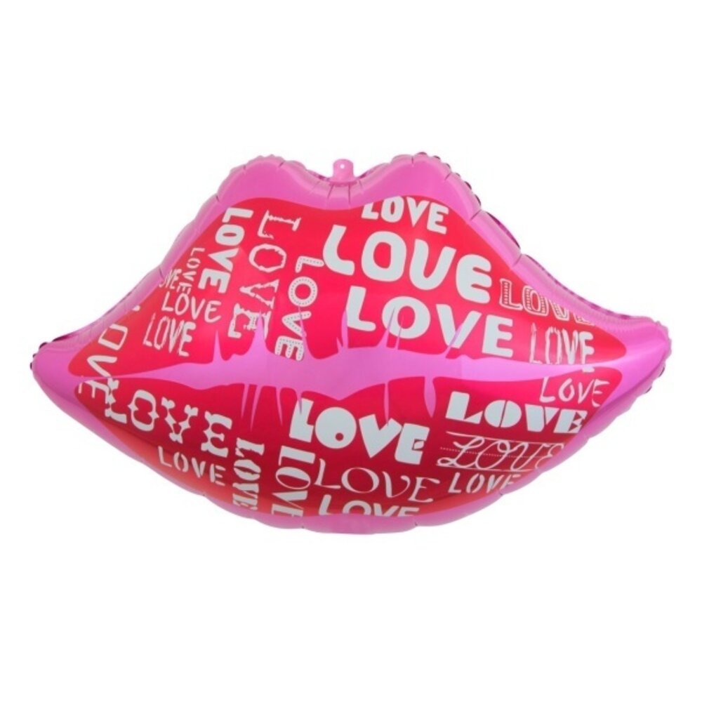 Helium ballon Lips & Love (62 x 38cm)  gevuld met helium