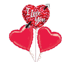 Ballonboeket I Love You met pijl | gevuld met helium