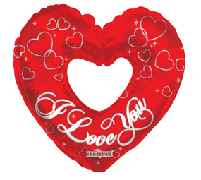 Folienballon "I Love You" Rotes Herz 92cm | leer