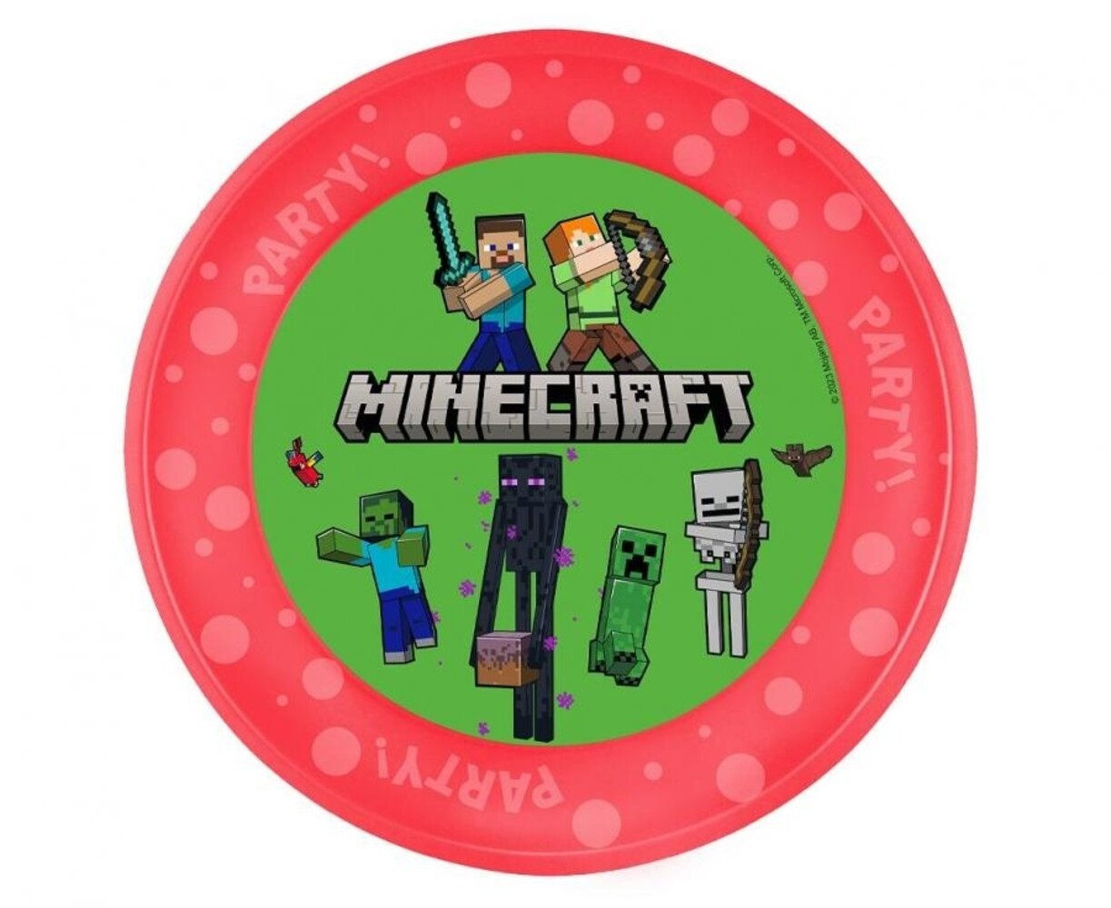 Procos Party Minecraft Herbruikbaar Bord 21cm | per stuk