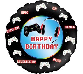 Oaktree Folienballon Gamecontroller Happy Birthday 45cm | leer Oaktree Folienballon Gamecontroller Happy Birthday 45cm | leer