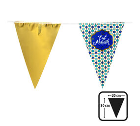 Boland Eid Mubarak Flagline Blau-Gold | 6 Meter Boland Eid Mubarak Flagline Blau-Gold | 6 Meter