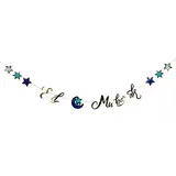 Boland Eid Mubarak Letter Garland Blue-Gold 2.5 metres | each Boland Eid Mubarak Letter Garland Blue-Gold 2.5 metres | each