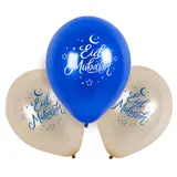 Boland Eid Mubarak Balloons Blue-Gold 25cm | 6 pieces Boland Eid Mubarak Balloons Blue-Gold 25cm | 6 pieces