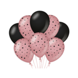Paper Dreams Ballons Rose Gold-Schwarz Bubbles | 8 Stück Paper Dreams Ballons Rose Gold-Schwarz Bubbles | 8 Stück