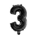 Folienballon Schwarz 3 | 40cm