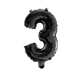 Foil Balloon Black 3 | 40cm Foil Balloon Black 3 | 40cm
