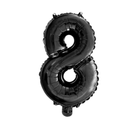 Folienballon Schwarz 8 | 40cm Folienballon Schwarz 8 | 40cm