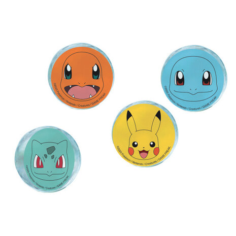 Amscan Pokemon Stuiterballen 4cm | 4 stuks Amscan Pokemon Stuiterballen 4cm | 4 stuks