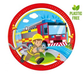 Procos Party Feuerwehr-Teller 23cm | 8 Stück