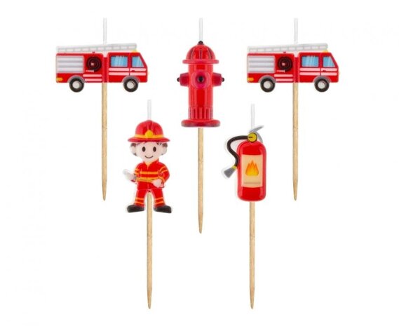 Godan Fire Brigade Candles 4.5cm | 5 Pieces