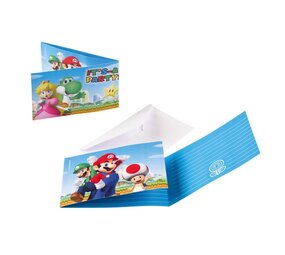 Amscan Uitnodigingen Super Mario | 8 stuks Amscan Uitnodigingen Super Mario | 8 stuks
