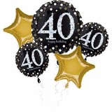 Anagram 40 years Balloons Bouquet Sparkling | 5-piece Anagram 40 years Balloons Bouquet Sparkling | 5-piece