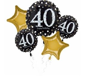 Anagram 40 ans Bouquet de ballons Pétillant | 5 pièces