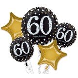 Anagram 60 years Balloons Bouquet Sparkling | 5-piece Anagram 60 years Balloons Bouquet Sparkling | 5-piece