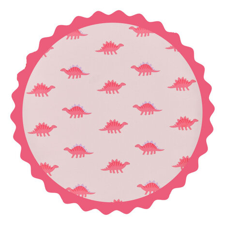 Ginger Ray Dinosaur Pink Plates 25cm | 8 pieces
