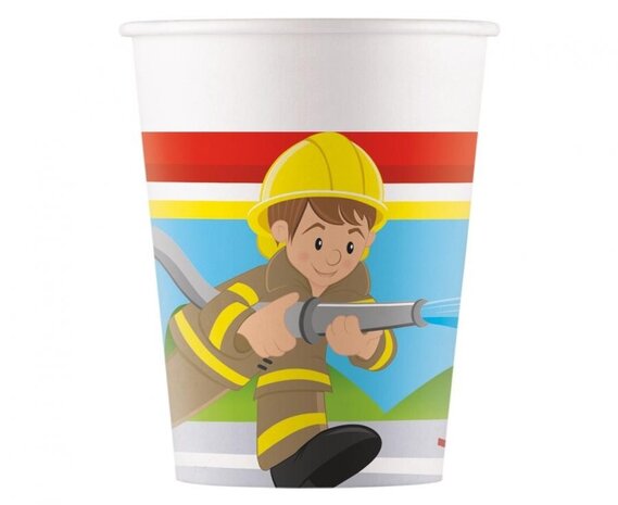 Procos Party Brandweer Bekers 200ml | 8 stuks