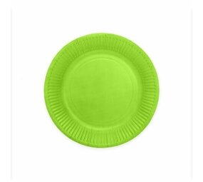 Assiettes vertes Vert citron 23cm | 16 pièces