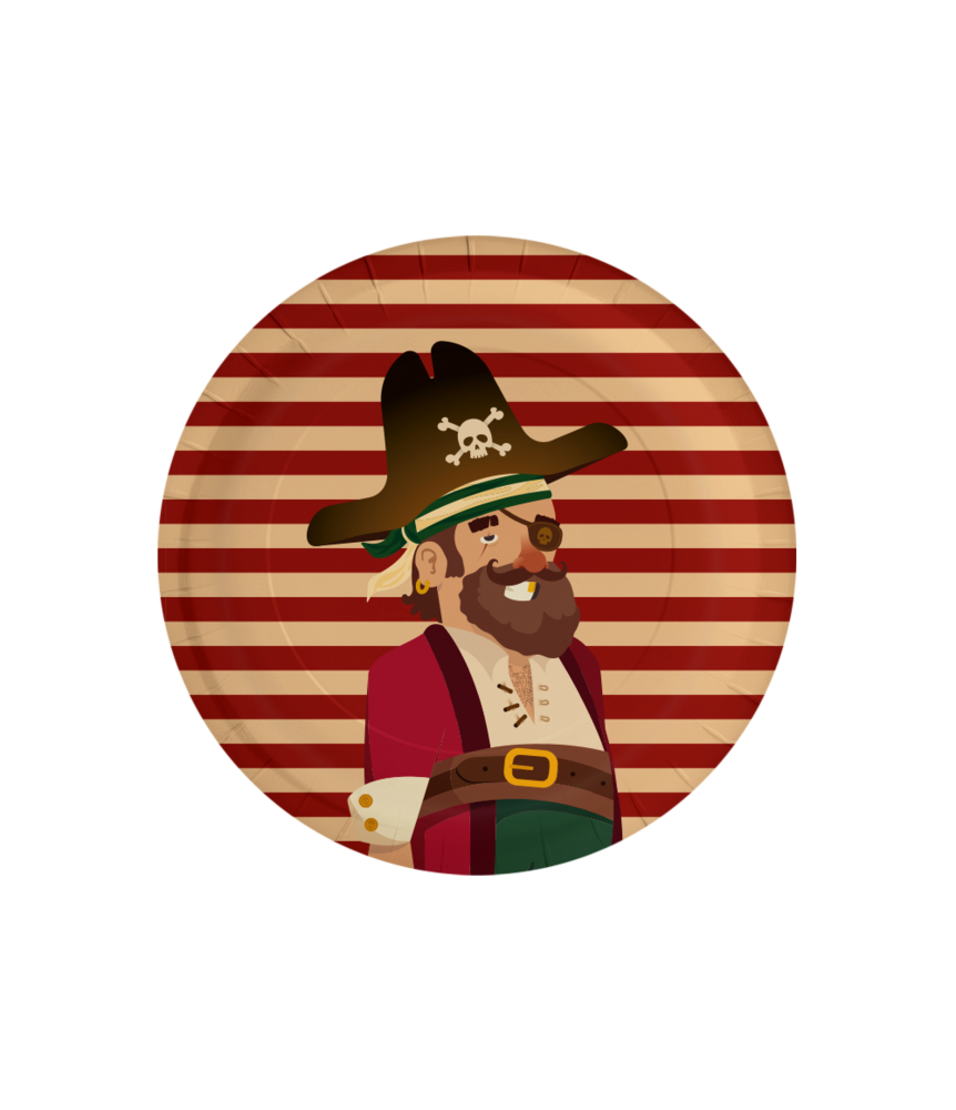 Paper Dreams Pirate Plate 23cm | 8 pieces Paper Dreams Pirate Plate 23cm | 8 pieces