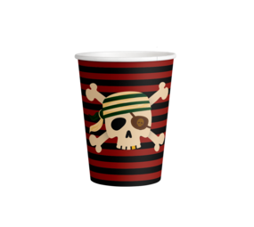 Paper Dreams Piraten Bekers 250ml | 8 stuks