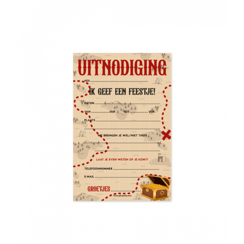 Paper Dreams Piraten Uitnodigingen | 6 stuks Paper Dreams Piraten Uitnodigingen | 6 stuks