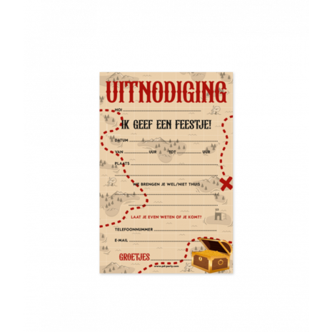 Paper Dreams Piraten Uitnodigingen | 6 stuks Paper Dreams Piraten Uitnodigingen | 6 stuks