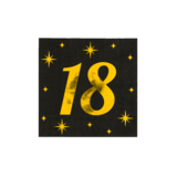 Paper Dreams Serviettes de table 18 ans Or-Noir Classy 33x33cm | par 16 pcs Paper Dreams Serviettes de table 18 ans Or-Noir Classy 33x33cm | par 16 pcs