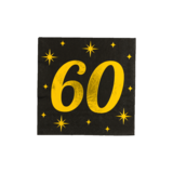 Paper Dreams Servietten 60 Jahre Gold-Schwarz Classy 33x33cm | pro 16 Stück Paper Dreams Servietten 60 Jahre Gold-Schwarz Classy 33x33cm | pro 16 Stück