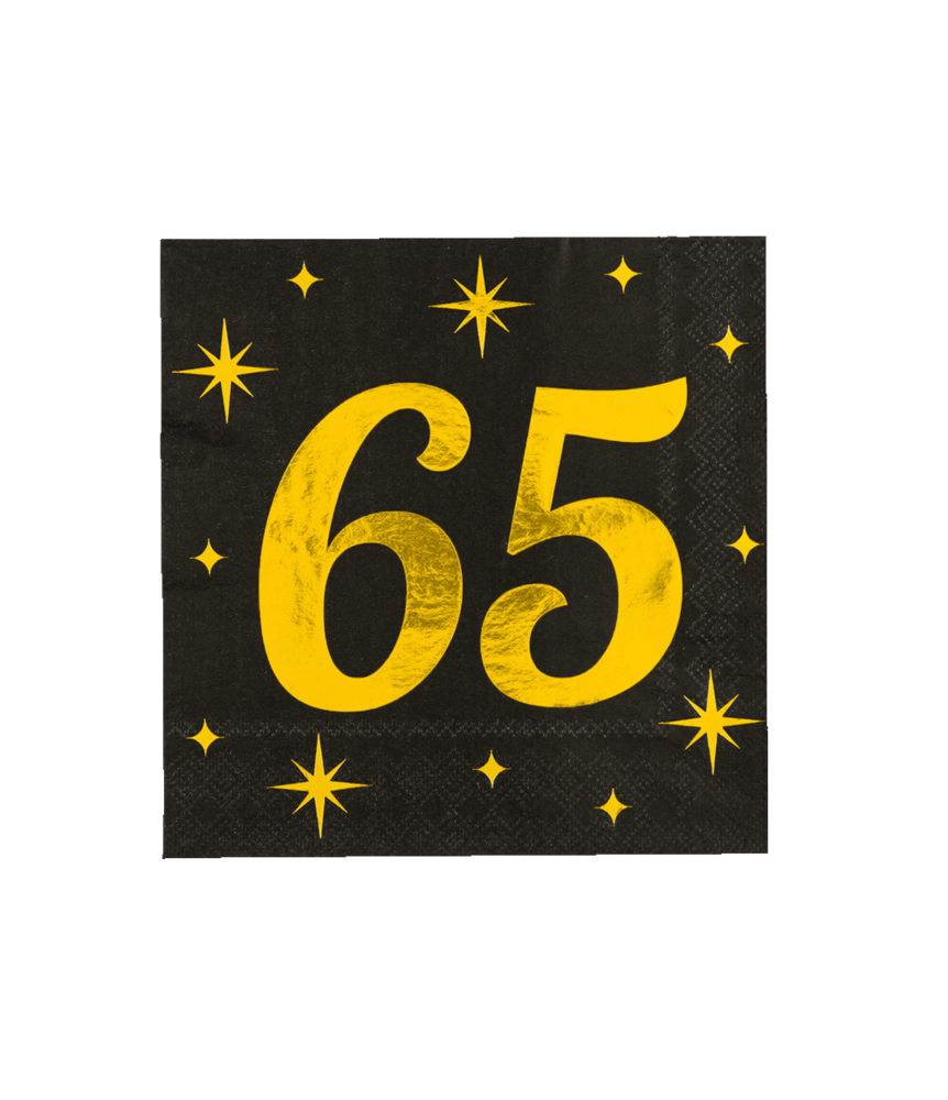 Paper Dreams Servietten 65 Jahre Gold-Schwarz Classy 33x33cm | pro 16 Stück Paper Dreams Servietten 65 Jahre Gold-Schwarz Classy 33x33cm | pro 16 Stück