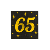Paper Dreams Servetten 65 Jaar Goud-Zwart Classy 33x33cm | per 16 stuks