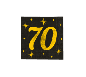 Paper Dreams Servietten 70 Jahre Gold-Schwarz Classy 33x33cm | pro 16 Stück Paper Dreams Servietten 70 Jahre Gold-Schwarz Classy 33x33cm | pro 16 Stück