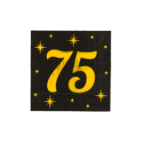 Paper Dreams Napkins 75 Years Gold-Black Classy 33x33cm | per 16 pcs Paper Dreams Napkins 75 Years Gold-Black Classy 33x33cm | per 16 pcs