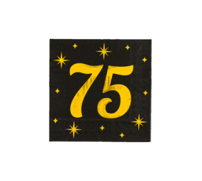 Paper Dreams Servietten 75 Jahre Gold-Schwarz Classy 33x33cm | pro 16 Stück Paper Dreams Servietten 75 Jahre Gold-Schwarz Classy 33x33cm | pro 16 Stück