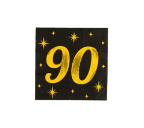 Paper Dreams Servietten 90 Jahre Gold-Schwarz Classy 33x33cm | pro 16 Stück Paper Dreams Servietten 90 Jahre Gold-Schwarz Classy 33x33cm | pro 16 Stück