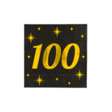 Paper Dreams Napkins 100 Years Gold-Black Classy 33x33cm | per 16 pcs Paper Dreams Napkins 100 Years Gold-Black Classy 33x33cm | per 16 pcs