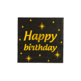 Paper Dreams Servietten Happy Birthday Gold-Schwarz Classy 33x33cm | pro 16 Stück
