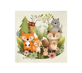 Tuf-Tuf Waldtiere Servietten 33x33cm | 10 Stk.